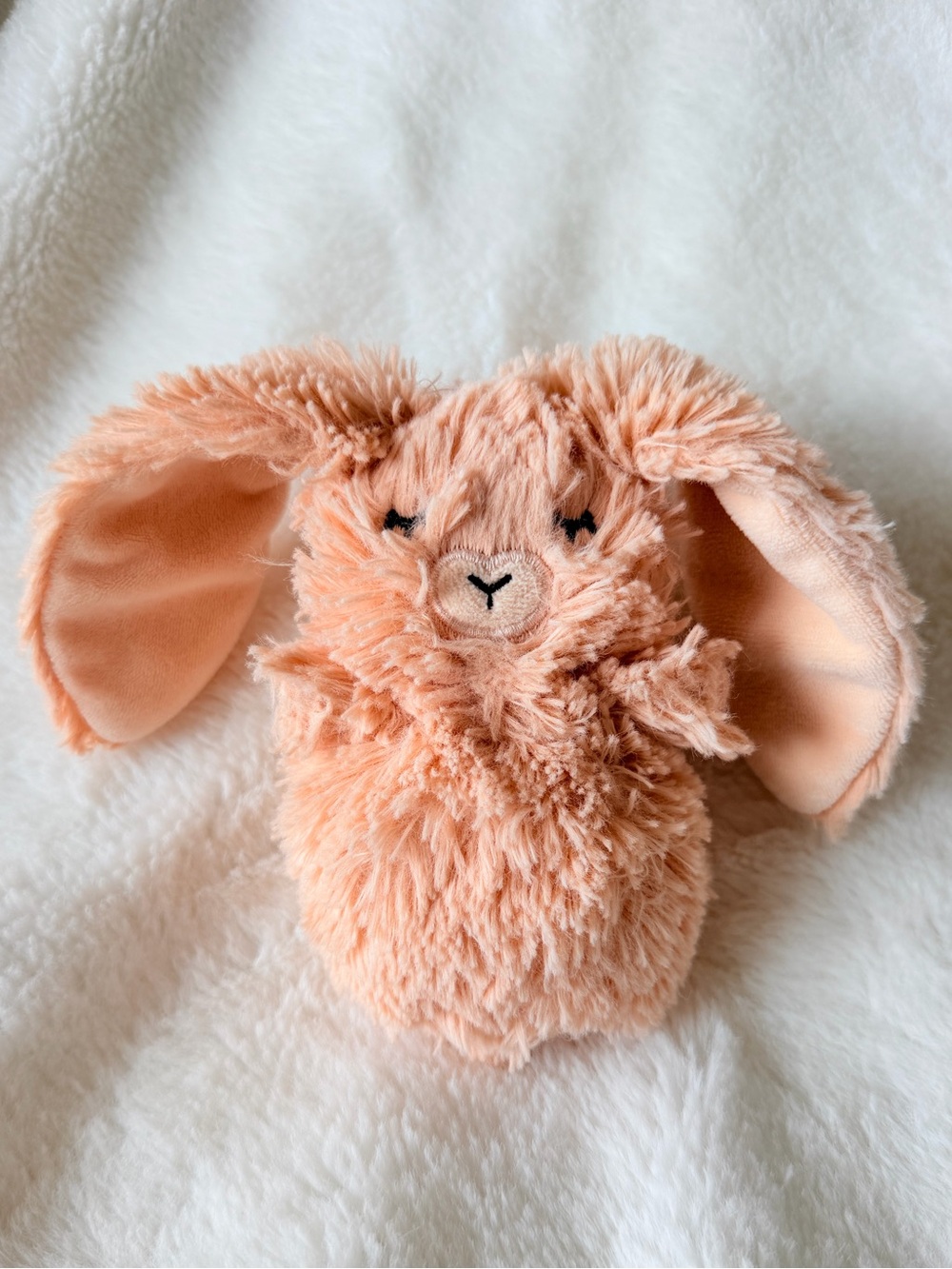 Slumberkins Mini Peach Bunny Plush 5” - Well Loved - Nursery - Backup Lovey